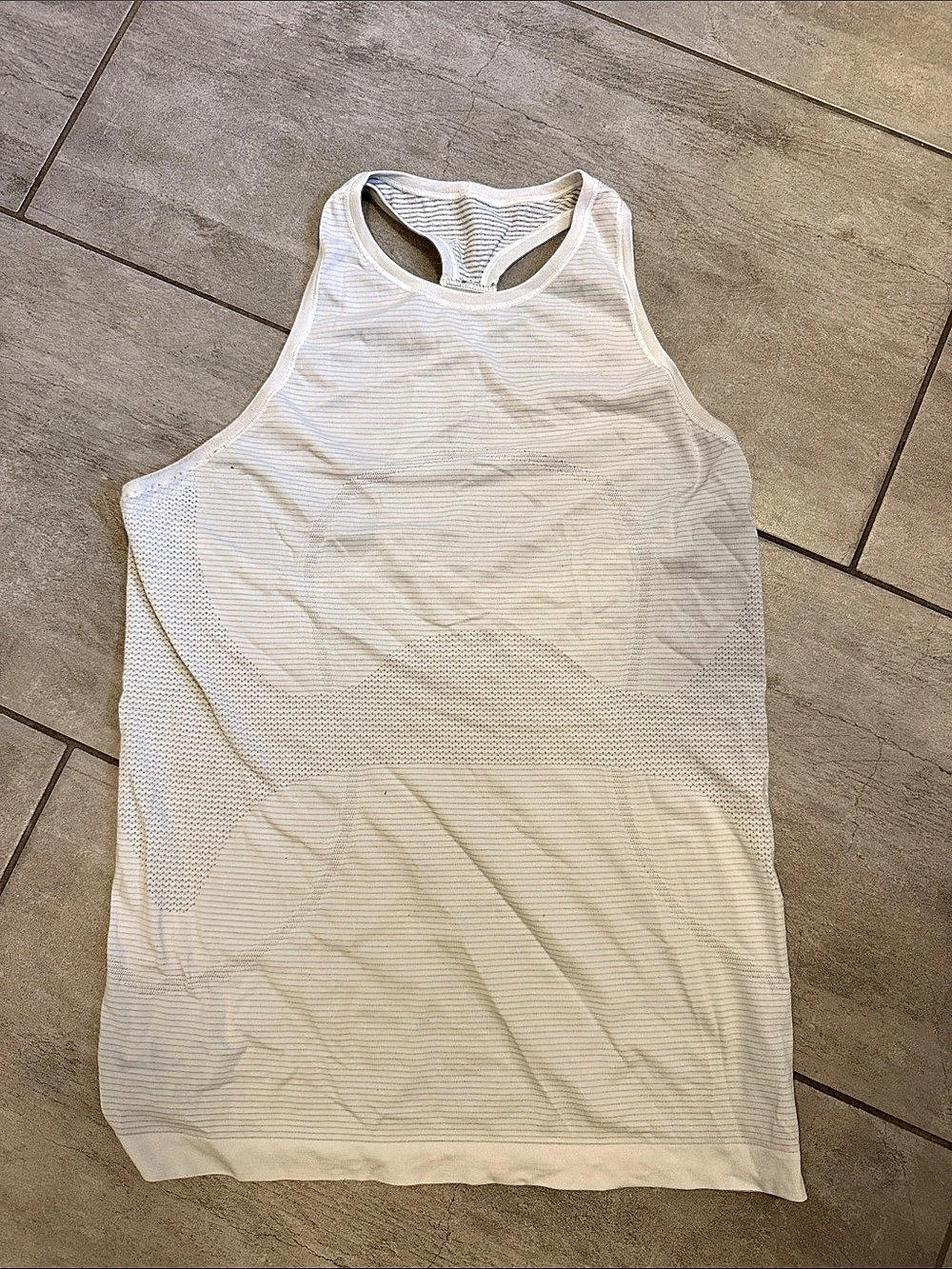 Lululemon Tank White Striped Racerback